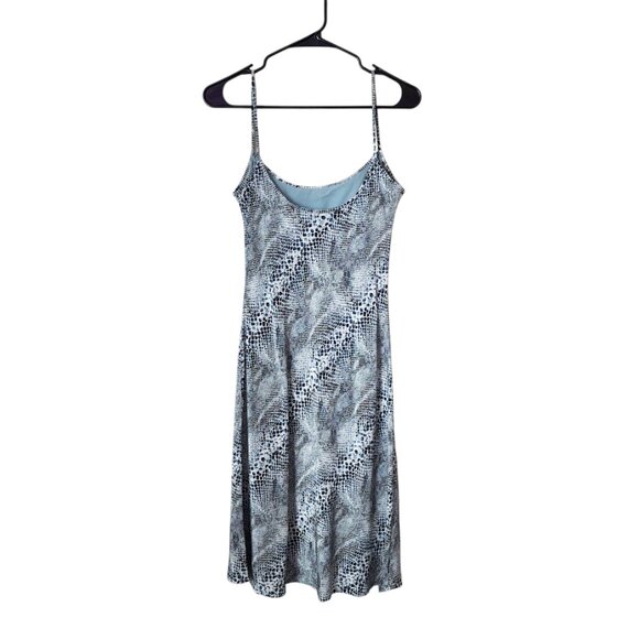 THE LIMITED 100% Silk Snake Print Slip Dress Blue Gray Snakeskin Y2K Size 6 - Picture 3 of 9